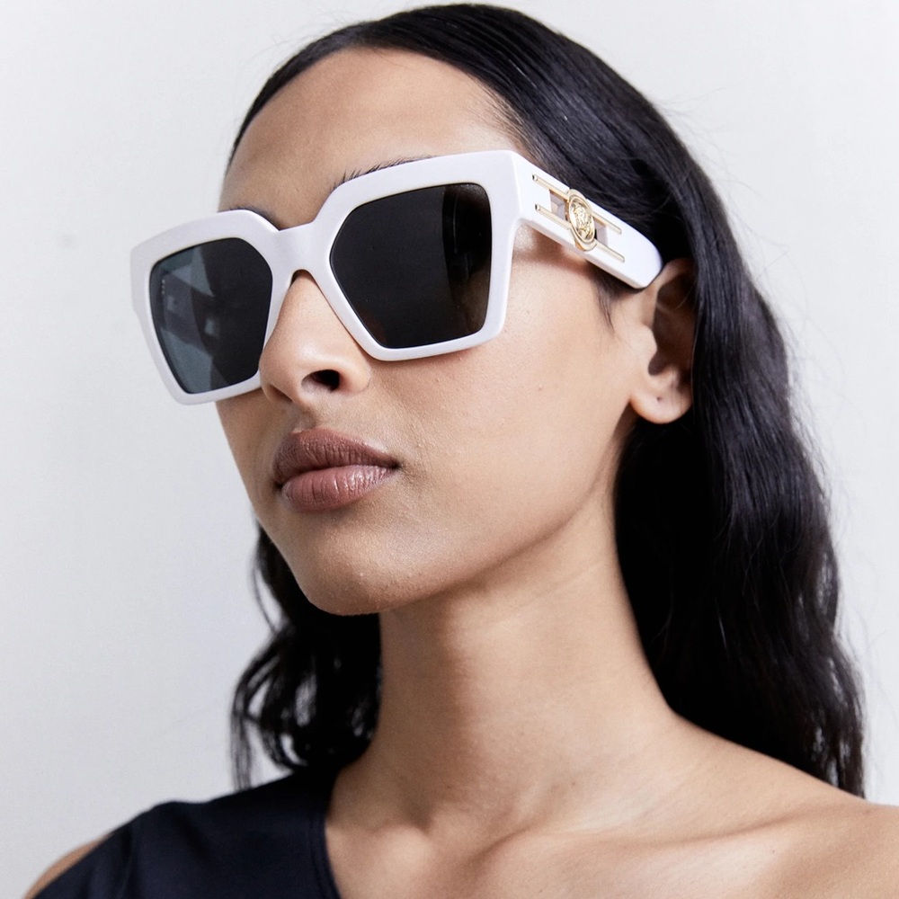NEW VERSACE SQUARE SUNGLASSES MOD 4458 314/87 WHITE VE4458 31487 WOMEN EYEWEAR